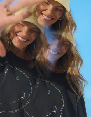 Aerie | Smiley® Oversized Crew Boyfriend T-Shirt