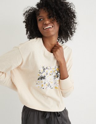 aerie lace bottom sweatshirt