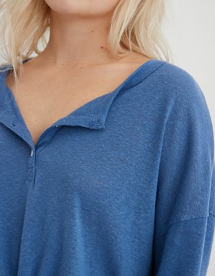 aerie breezy linen shirt