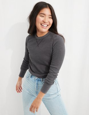 Aerie Waffle Long Sleeve Cropped T-Shirt