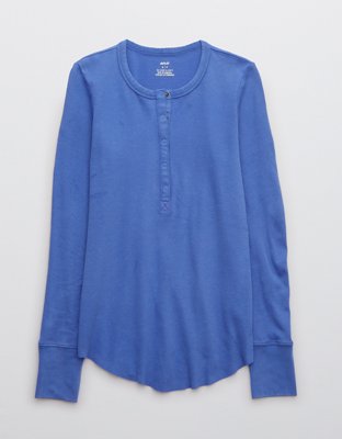 Женские футболки Aerie Feelin' Good Knit Henley T-Shirt — фото 3