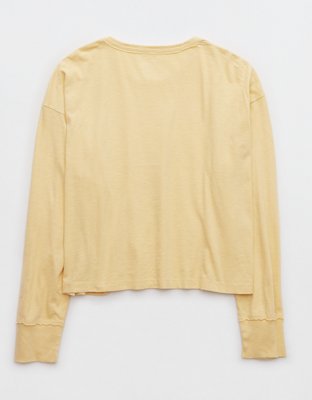 Женские футболки Aerie Long Sleeve Cropped Graphic Boyfriend T-Shirt — фото 4