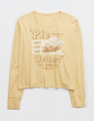 Женские футболки Aerie Long Sleeve Cropped Graphic Boyfriend T-Shirt — фото 3