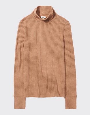 Женские футболки Aerie Waffle Long Sleeve Turtleneck T-Shirt — фото 3