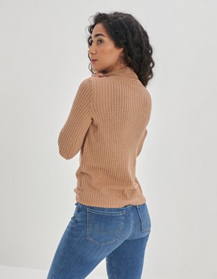 Женские футболки Aerie Waffle Long Sleeve Turtleneck T-Shirt — фото 2