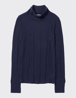 Aerie Waffle Long Sleeve Turtleneck T-Shirt