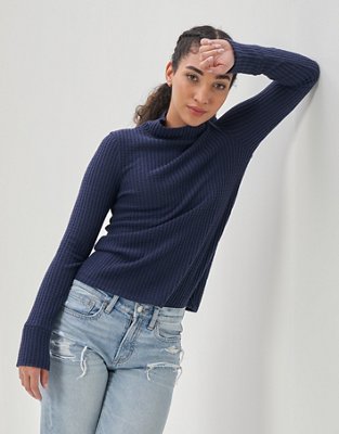 Aerie Waffle Long Sleeve Turtleneck T-Shirt