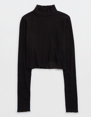 Aerie T-shirt corta manga larga con cuello alto