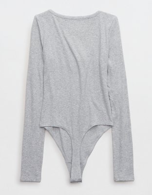 Aerie Long Sleeve Hook & Eye Bodysuit