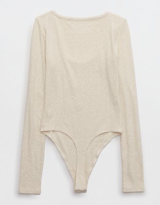 Aerie Long Sleeve Hook & Eye Bodysuit
