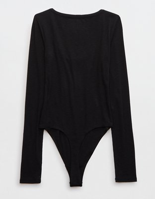 Aerie Long Sleeve Hook & Eye Bodysuit