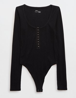 Aerie Long Sleeve Hook & Eye Bodysuit
