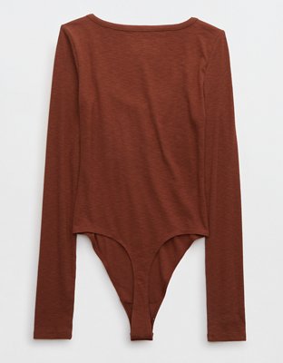 Aerie Long Sleeve Hook & Eye Bodysuit