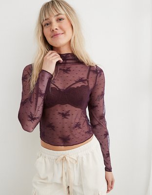 Aerie Level Up Lace Layering T-Shirt