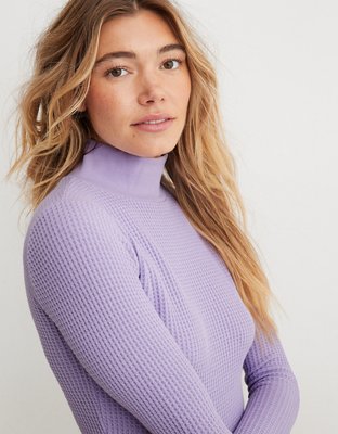 Aerie Cowl Neck Just Add Leggings Sweater Purple Small - $20