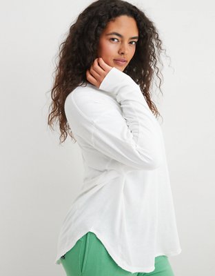 Aerie Long Sleeve Oversized Boyfriend T-Shirt