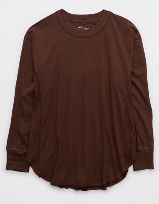 Aerie Long Sleeve Oversized Boyfriend T-Shirt