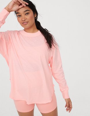 Aerie Long Sleeve Oversized Boyfriend T-Shirt