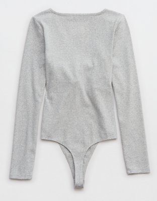 Aerie Long Sleeve Twist Front Bodysuit