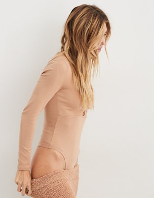 Tan Long Sleeve Bodysuit