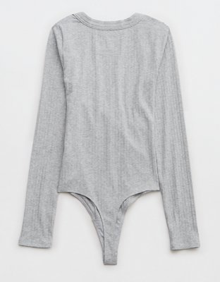 Aerie Long Sleeve Cross Front Bodysuit