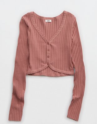 Женские кардиганы Aerie Cropped Ribbed Cardigan — фото 3