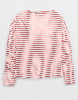 Женские футболки Aerie Long Sleeve Slouchy Oversized V-Neck T-Shirt — фото 4
