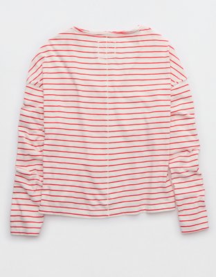 Aerie Long Sleeve Slouchy Oversized V-Neck T-Shirt