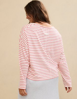 Женские футболки Aerie Long Sleeve Slouchy Oversized V-Neck T-Shirt — фото 2