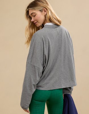 Aerie Cozy Long Sleeve Mockneck T-Shirt