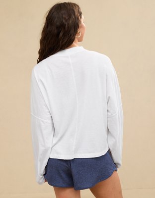 Aerie Cozy Long Sleeve Mockneck T-Shirt