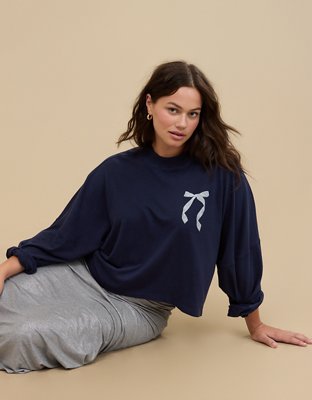 Aerie Cozy Long Sleeve Mockneck T-Shirt