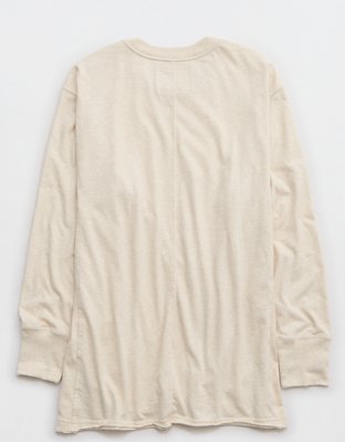 Aerie Cozy Long Sleeve Oversized Boyfriend T-Shirt