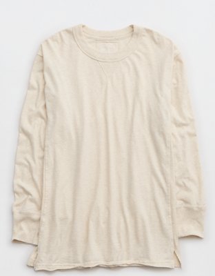 Aerie Cozy Long Sleeve Oversized Boyfriend T-Shirt