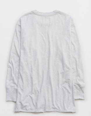 Aerie Cozy Long Sleeve Oversized Boyfriend T-Shirt