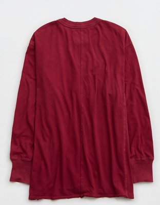 Aerie Cozy Long Sleeve Oversized Boyfriend T-Shirt