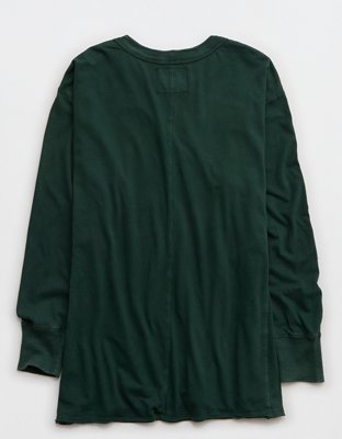 Aerie Cozy Long Sleeve Oversized Boyfriend T-Shirt