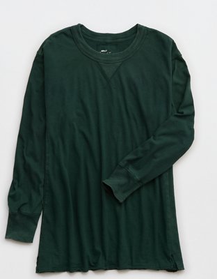 Aerie Cozy Long Sleeve Oversized Boyfriend T-Shirt