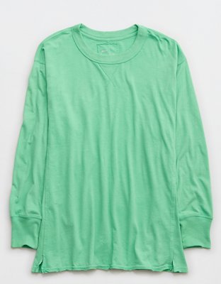 Aerie Cozy Long Sleeve Oversized Boyfriend T-Shirt