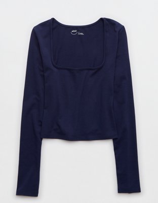 Aerie Chill Up Long Sleeve Cropped T-Shirt