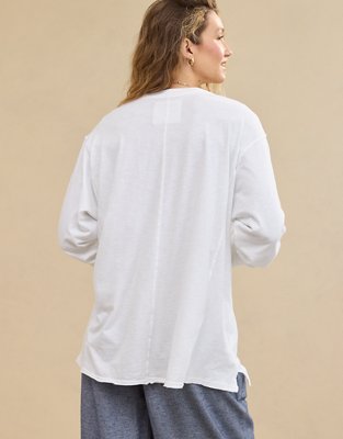 Aerie Cozy Long Sleeve Oversized Graphic Boyfriend T-Shirt
