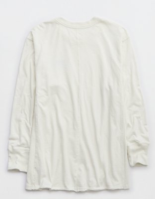 Aerie Cozy Long Sleeve Oversized Graphic Boyfriend T-Shirt