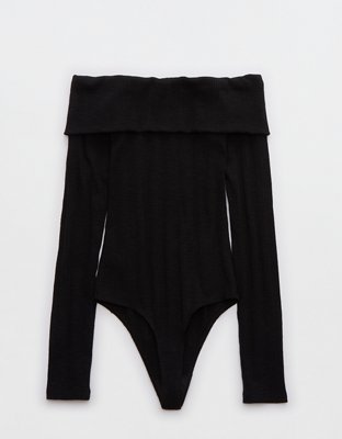 Aerie Long Sleeve Off The Shoulder Bodysuit