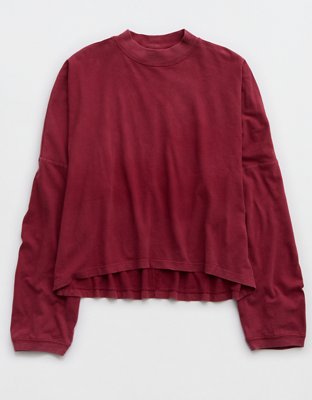 T-shirt à col cheminée et manches longues douillet Aerie