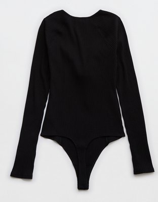 Aerie Long Sleeve Tie Front Bodysuit