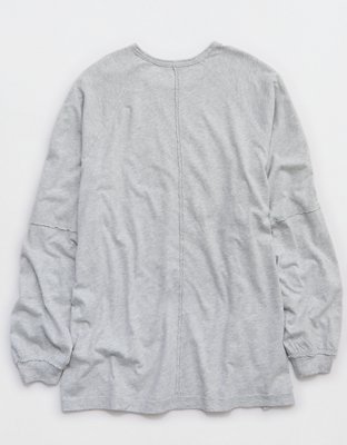 Aerie Cozy Long Sleeve Oversized Boyfriend T-Shirt