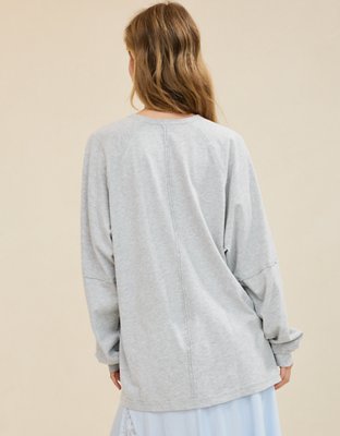 Aerie Cozy Long Sleeve Oversized Boyfriend T-Shirt