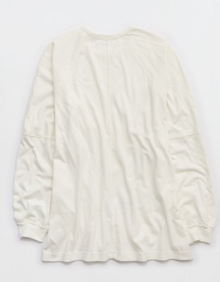 Aerie Cozy Long Sleeve Oversized Boyfriend T-Shirt