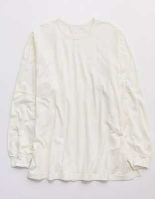 Aerie Cozy Long Sleeve Oversized Boyfriend T-Shirt