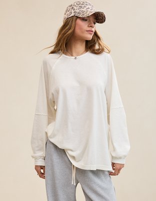 Aerie Cozy Long Sleeve Oversized Boyfriend T-Shirt